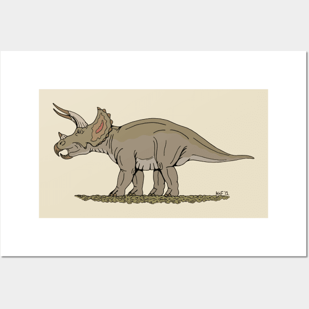 Triceratops Wall Art by AzureLionProductions